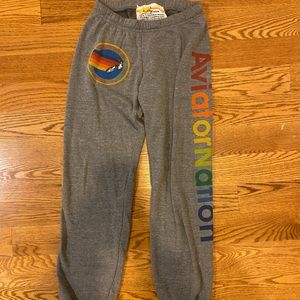 size small grey aviator nation sweatpants